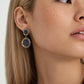 Double Drop Druzy Earrings With CZ