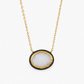 Oval Druzy Necklace With Diamond