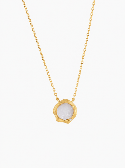 Scalloped Druzy Diamond Necklace