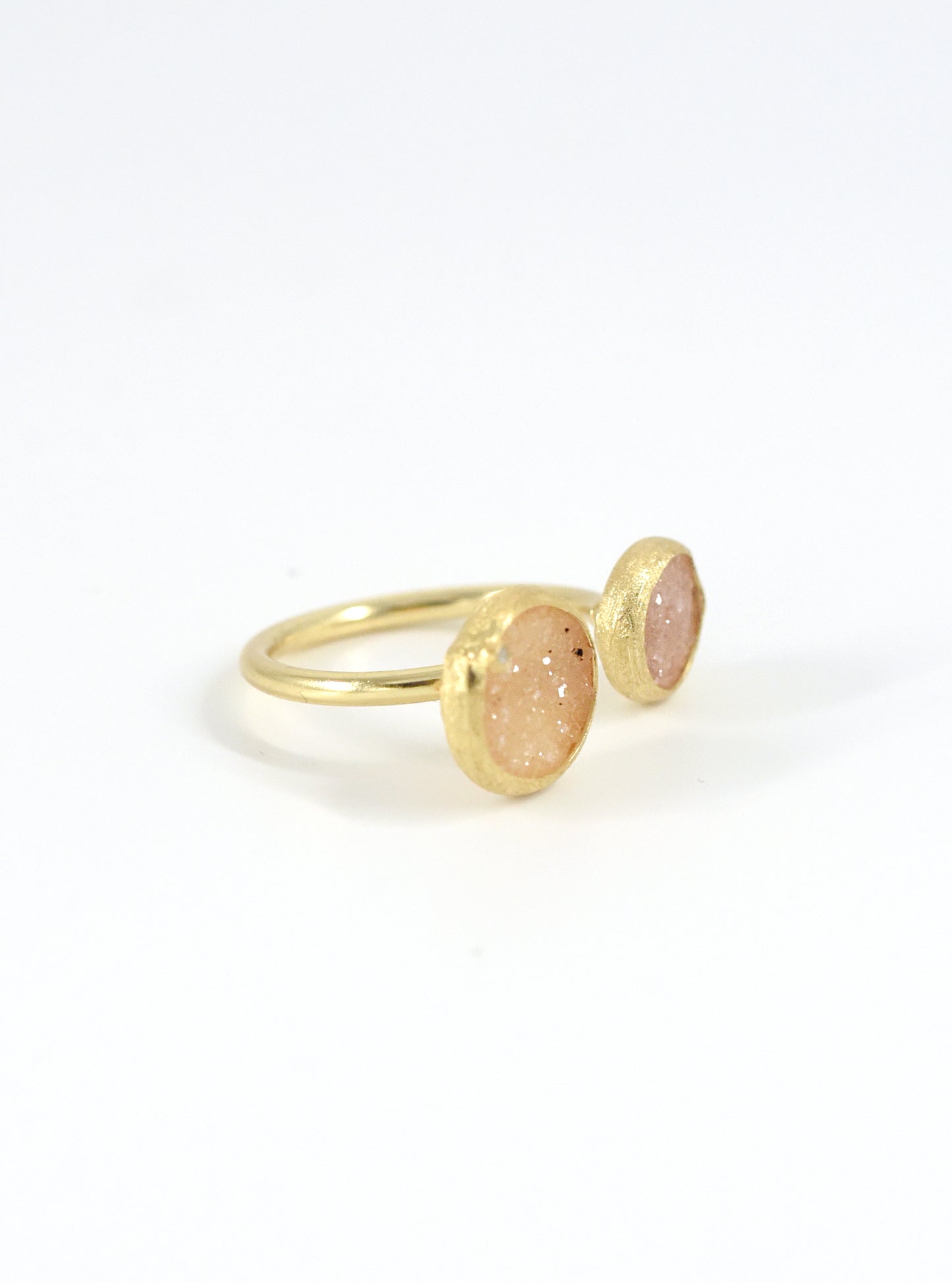 Double Druzy with Diamond Ring