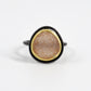 Small Egg Shape Druzy with Diamond Ring