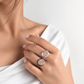 Oval Druzy Ring With Diamond