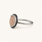 Oval Druzy Ring With Diamond