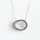 18K  White Gold Geode Necklace with Pave champagne color Diamond