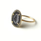 18K Gold Geode with Pave Champagne Color Diamond Ring