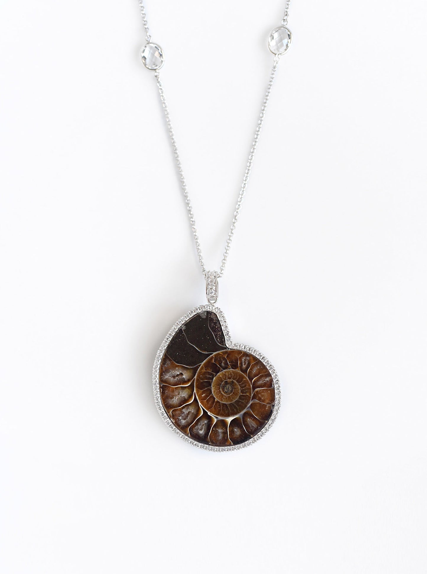 Ammonite long necklace