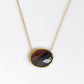 Natural Sapphire Egg Shape Necklace with Genuine Diamond