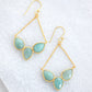 Gorgeous Fan Triple Stone Earring