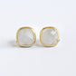 Natural Gemstone with CZ Cushion Earring