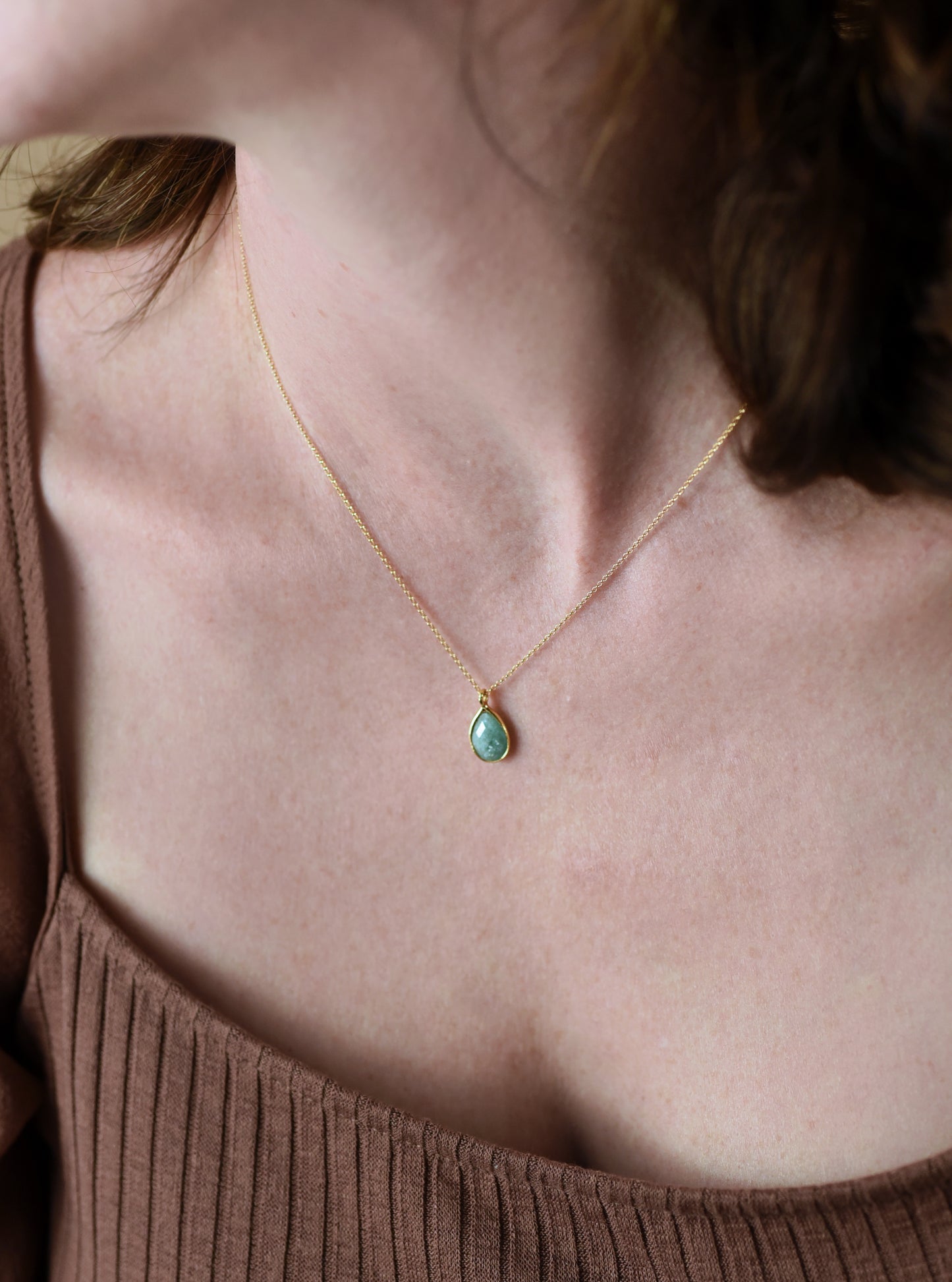 Mini Teardrop Gemstone Necklace