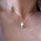 Birthstone with Initial Teardrop Gemstone Necklace
