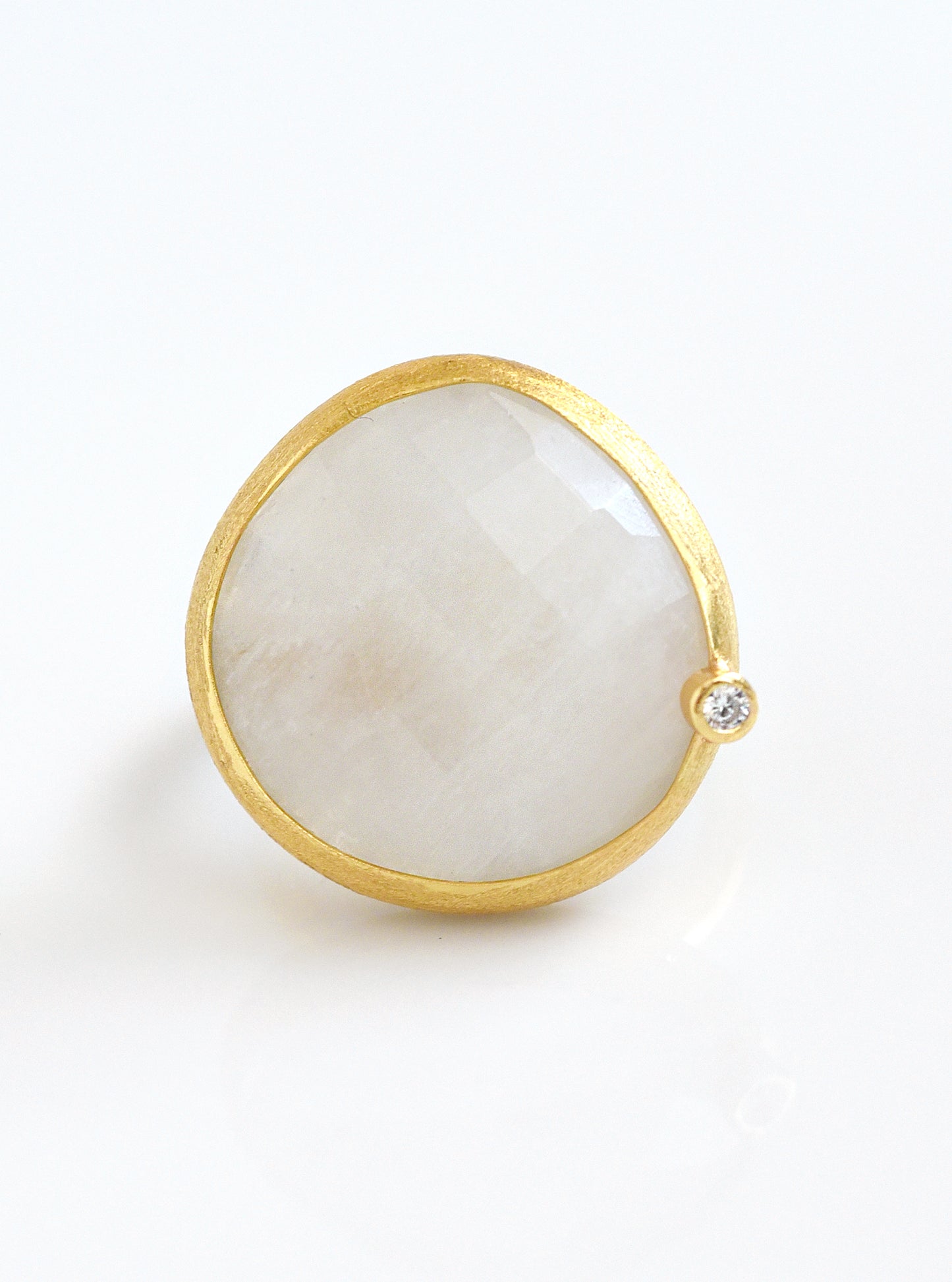 Pear Shape Gemstone with CZ Ring