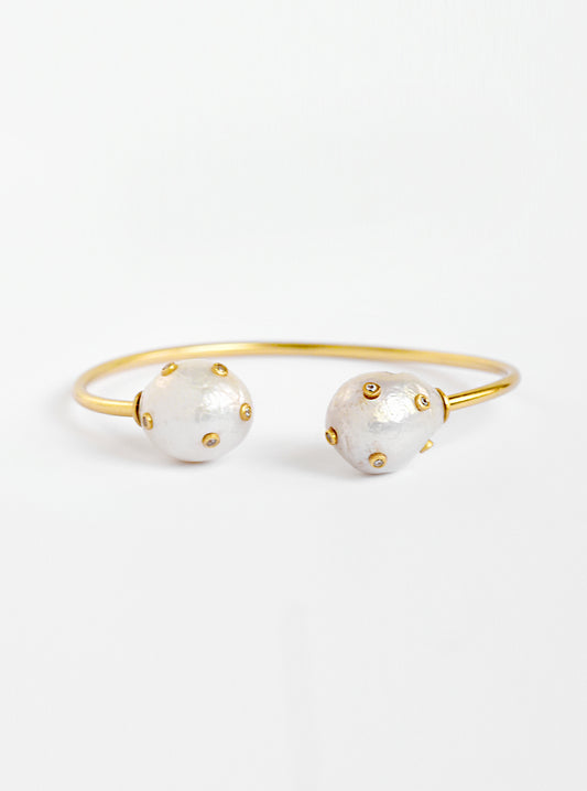 Hand Crafted Double Baroque Pearl Bangle