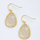 Carved MOP Teardrop Earring