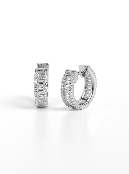 Baguette CZ Hoop Earrings