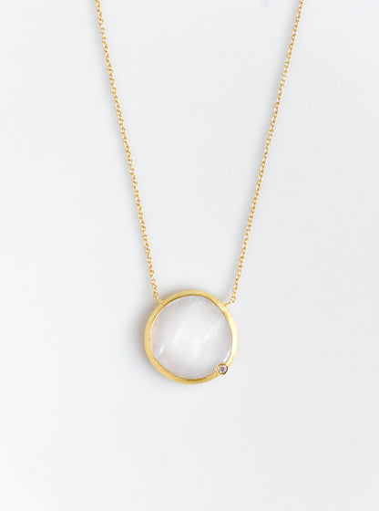 Shelly Single Mother of Pearl With CZ Necklace