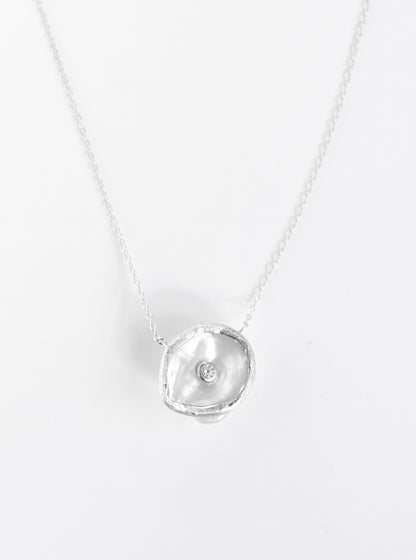Coin Pearl CZ Necklace