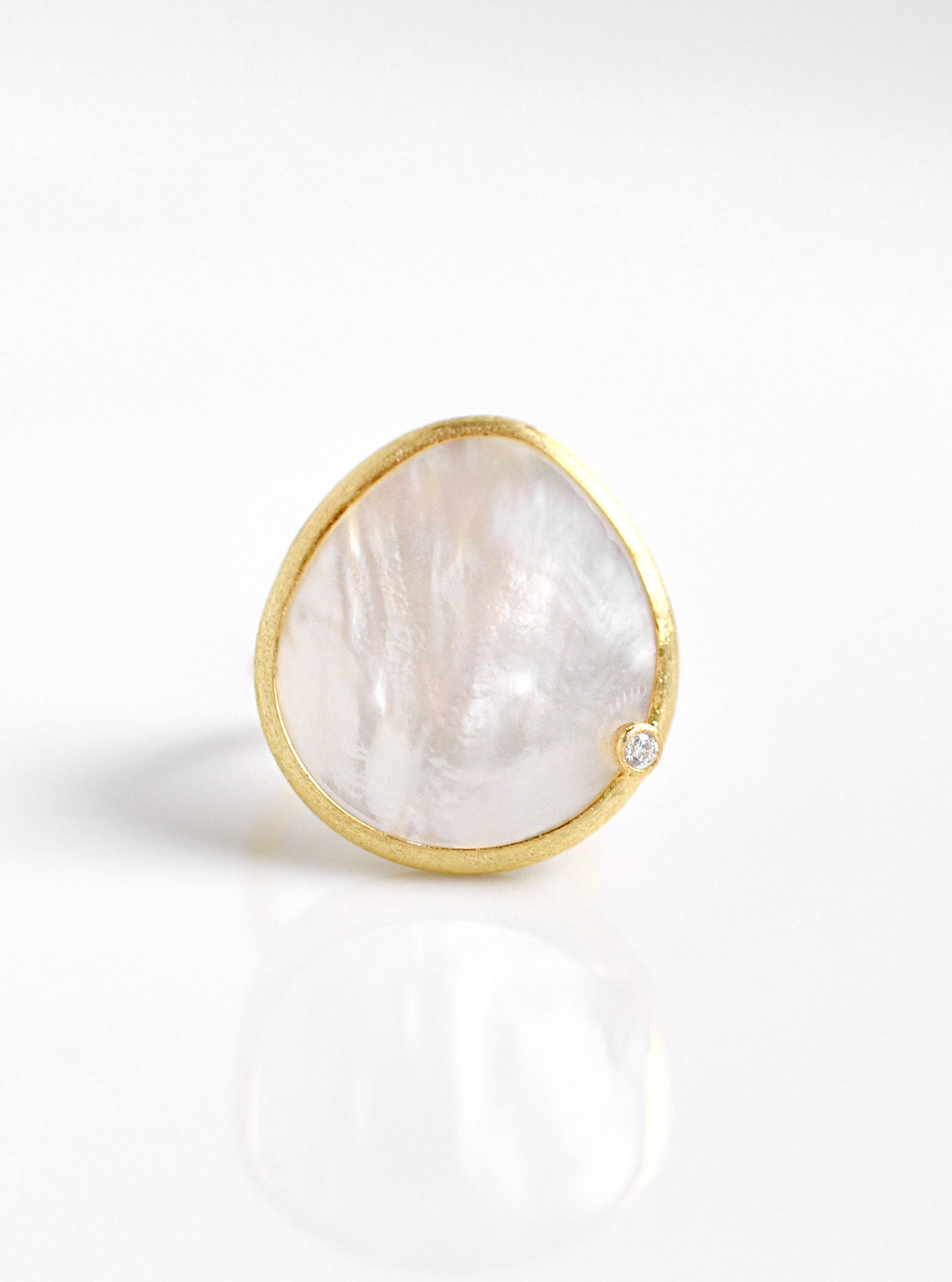 Mother of Pearl and CZ Ring