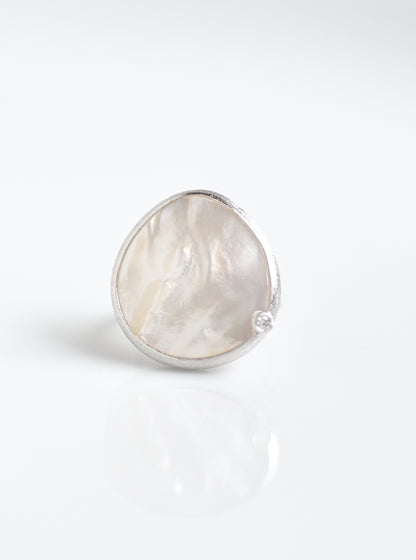Mother of Pearl and CZ Ring