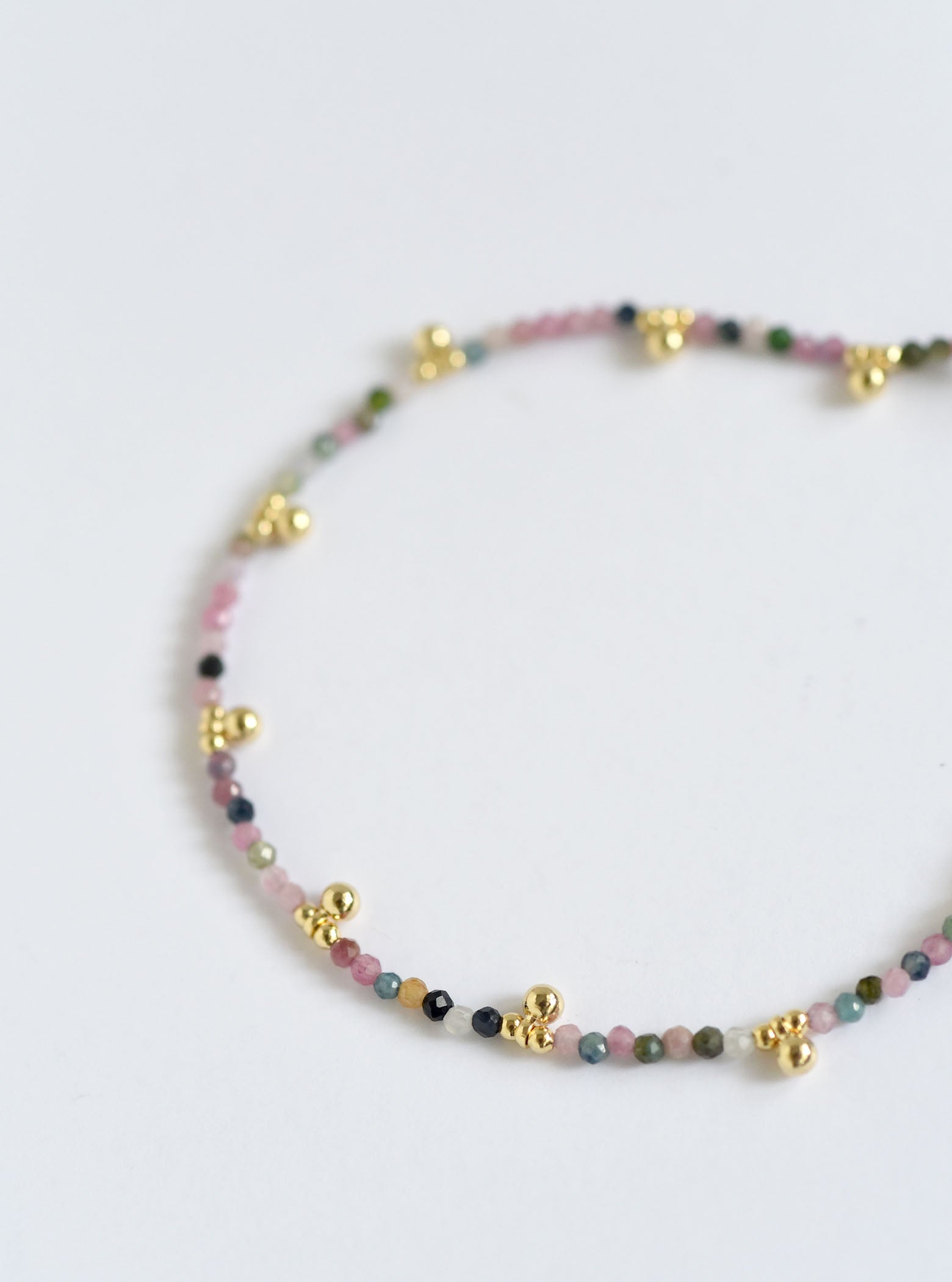 Beaded Anklet Dangling Gemstone