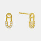 Mini Paper Clip CZ Stud Earrings
