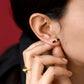 Tourmaline with Diamond Parallel Bar Earring
