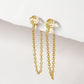 Herkimer Diamond Drop Chain with Diamond Earrings