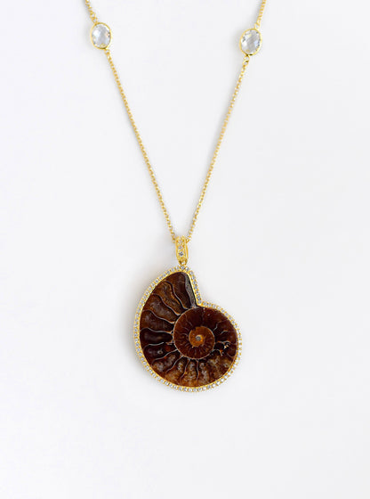 Ammonite long necklace