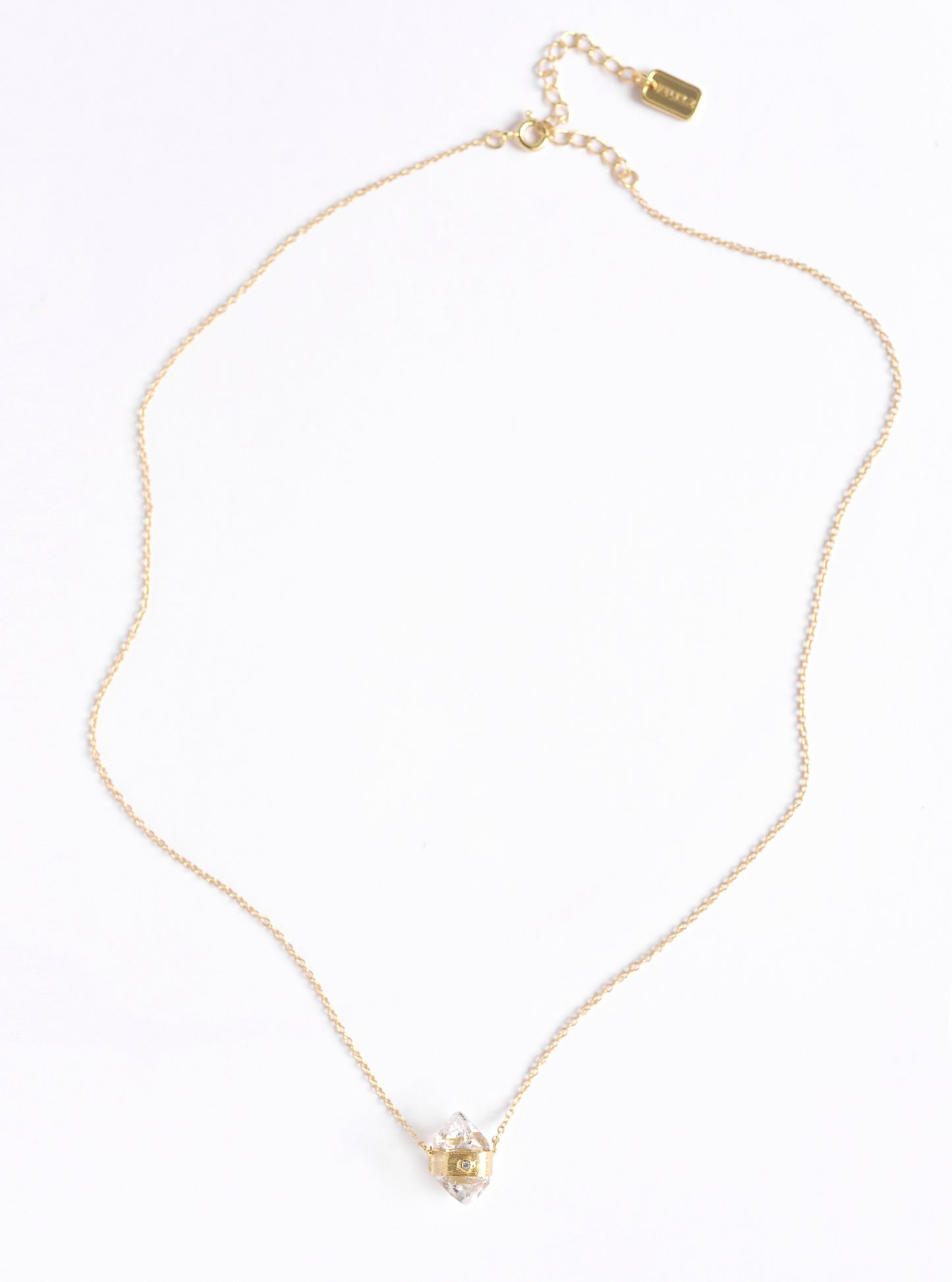 Herkimer Quartz with Diamond Necklace
