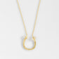 Herkimer  Diamond  Minimalist Horseshoe  Necklace