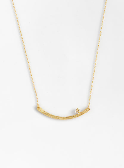 Handmade Curved Bar with Herkimer and Diamond Necklace