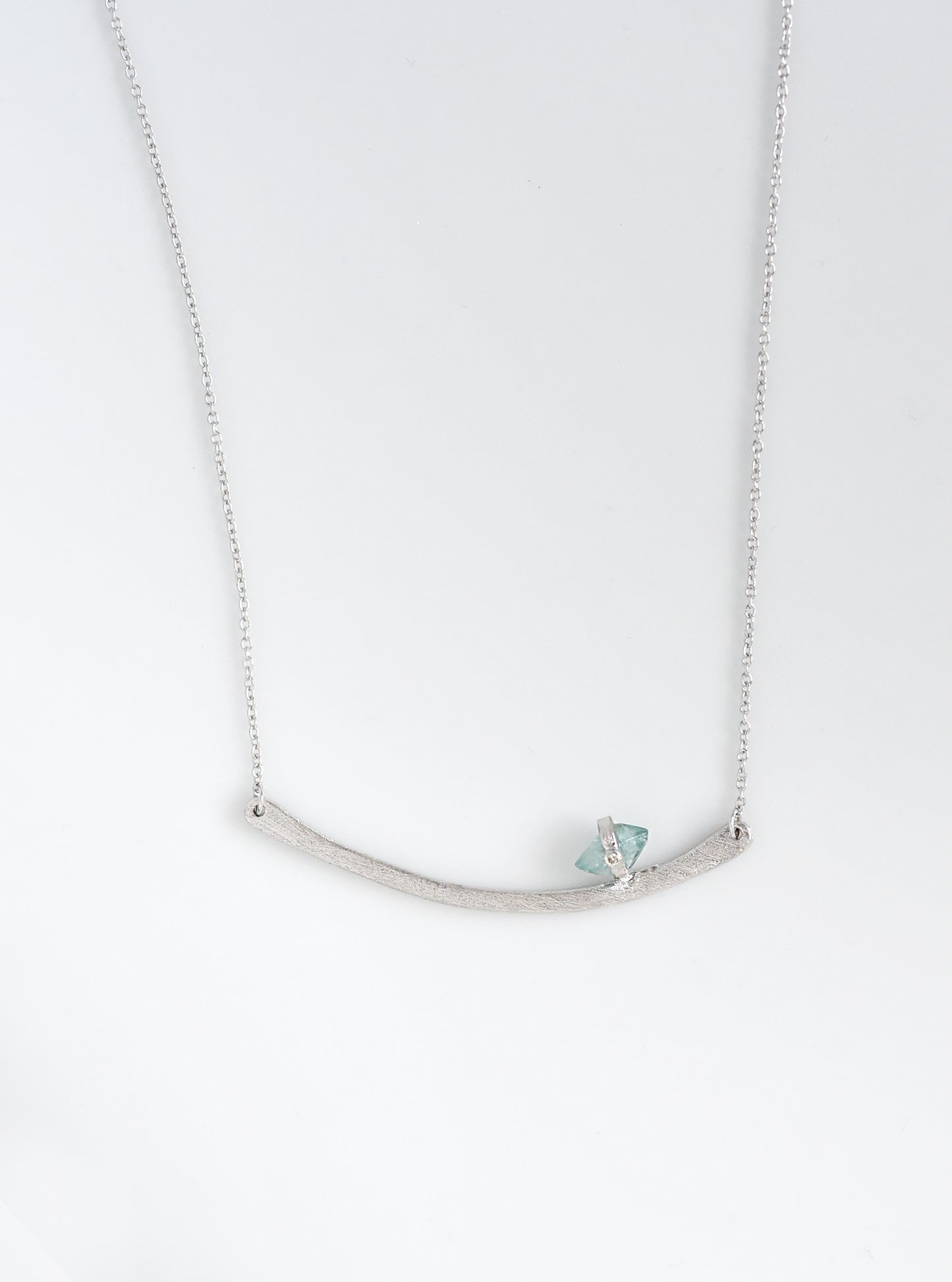 Handmade Curved Bar with Tourmaline Necklace