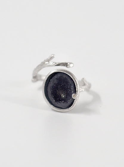 Geode Branch With Diamond Ring