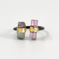 Tourmaline Parallel Double Bar With Diamond Ring