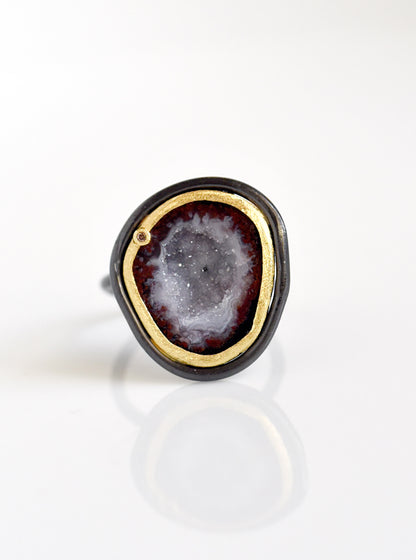 Geode with Diamond Ring