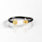 Double Quartz Herkimer Diamond Open Ring