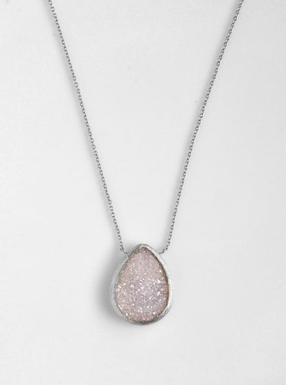Shining Druzy Teardrop Necklace