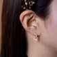 CZ Half Hoop & Dangling Star Earrings